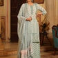 Juniper Women's Seagreen Cambric Floral Printed Kurta Palazzo Set | Swadesiicart