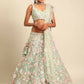 House of Panchhi Lime Green Net Sequins, Mirror and thread embroidery Lehenga choli & Dupatta | Swadesiicart