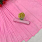 DEIANA'S Beautiful Designer Golden zari Soft Lichi Silk Saree - Baby pink - Swadesiicart
