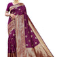 Vamika Banarasi Jacquard Weaving Purple Saree (Siri Purple) | Swadesiicart