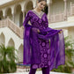 The52 Purple Women's Gorgeous Rayon Embroidered Straight Kurta with Pant And Dupatta Set - Swadesiicart