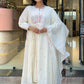 The52 White Women's Beautiful Cotton Fabric Thread Work Straight Kurta Pant and Dupatta Set - Swadesiicart