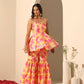Pomcha Jaipur Yellow Gul Rangrez Sharara Set | Swadesiicart