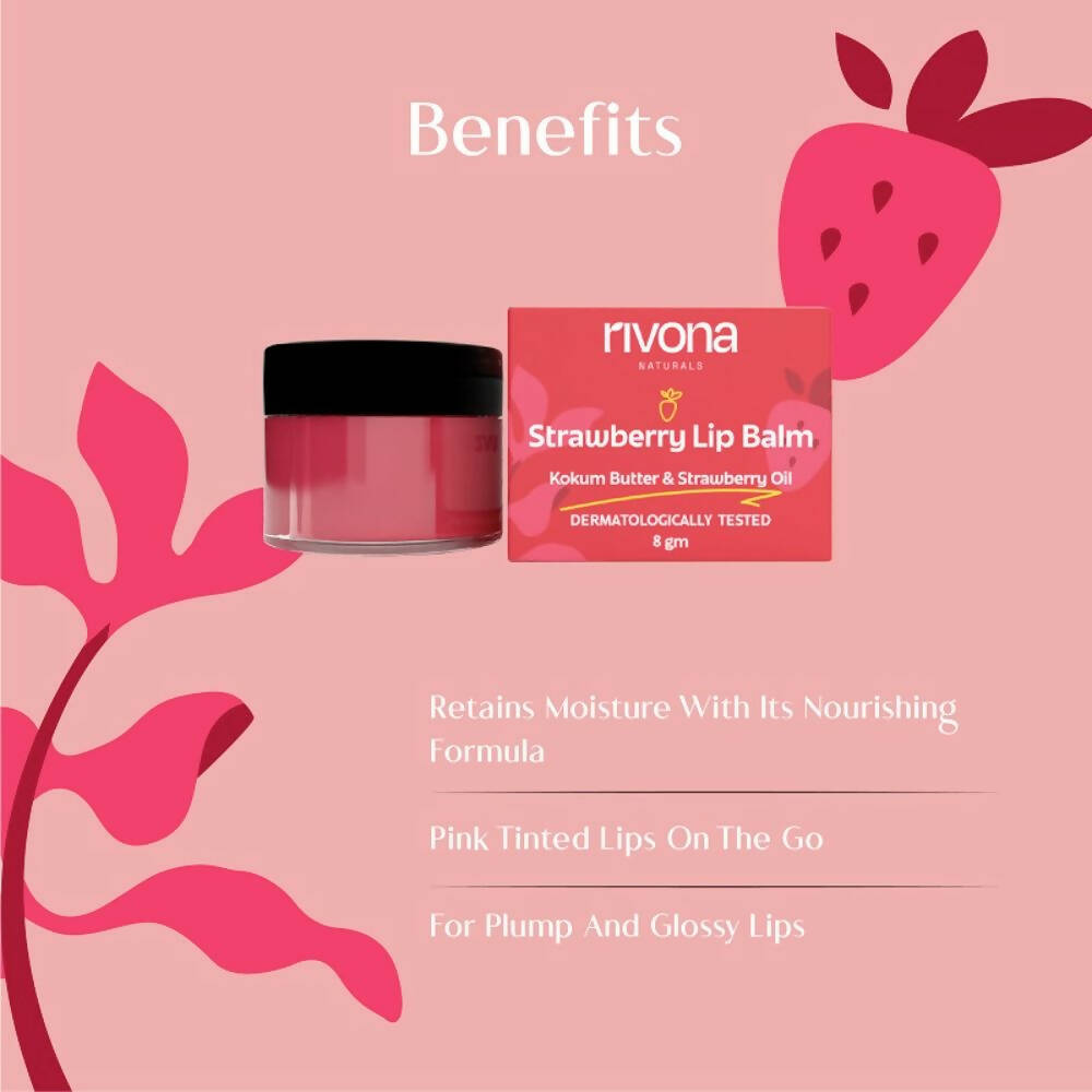 Rivona Naturals Strawberry Lip Balm - Swadesiicart