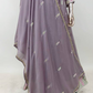 Lorenvalley Fashion Lavender Chinon Embroidery With Sequince Work Gown Stitched | Swadesiicart