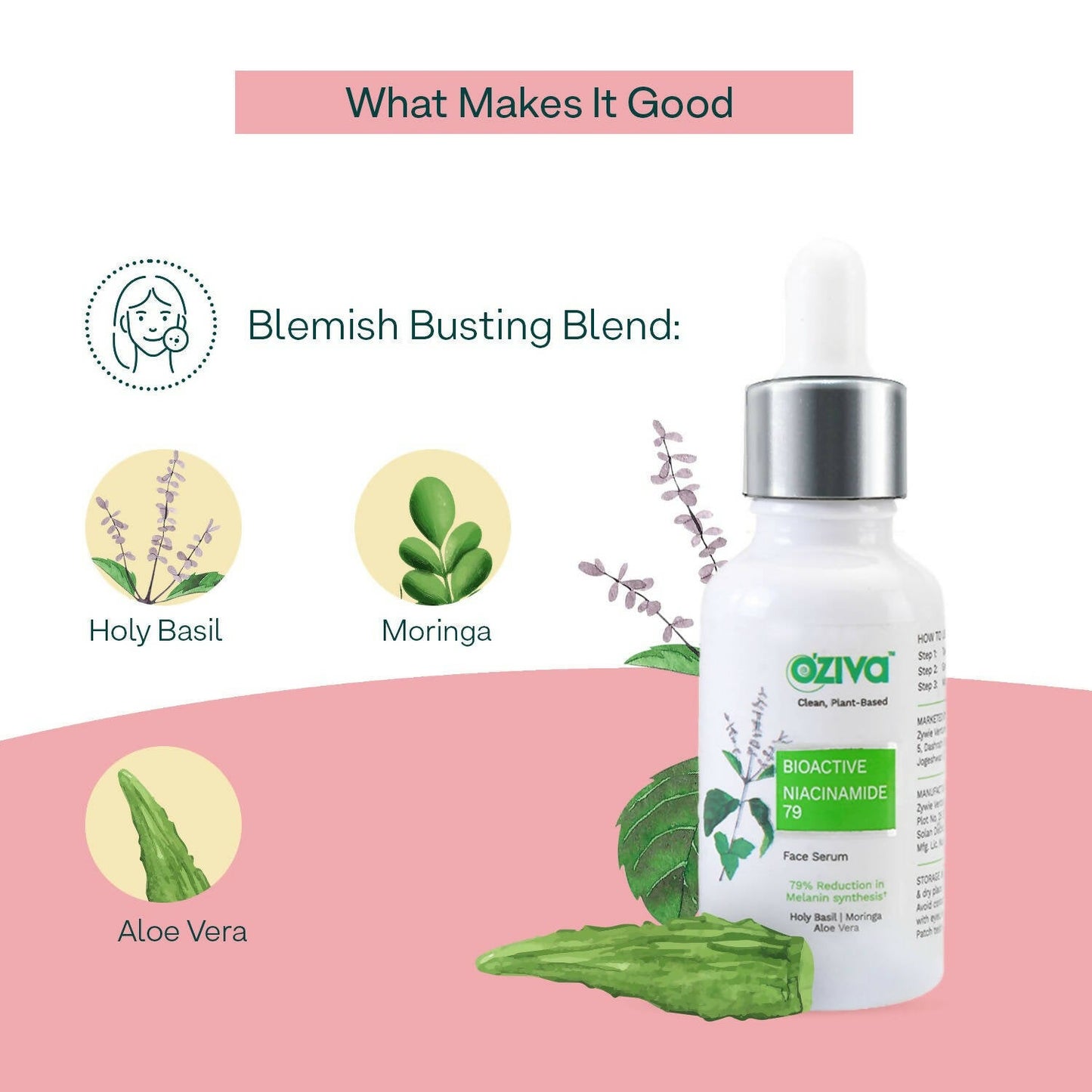 OZiva Bioactive Niacinamide 79 Face Serum - Swadesiicart