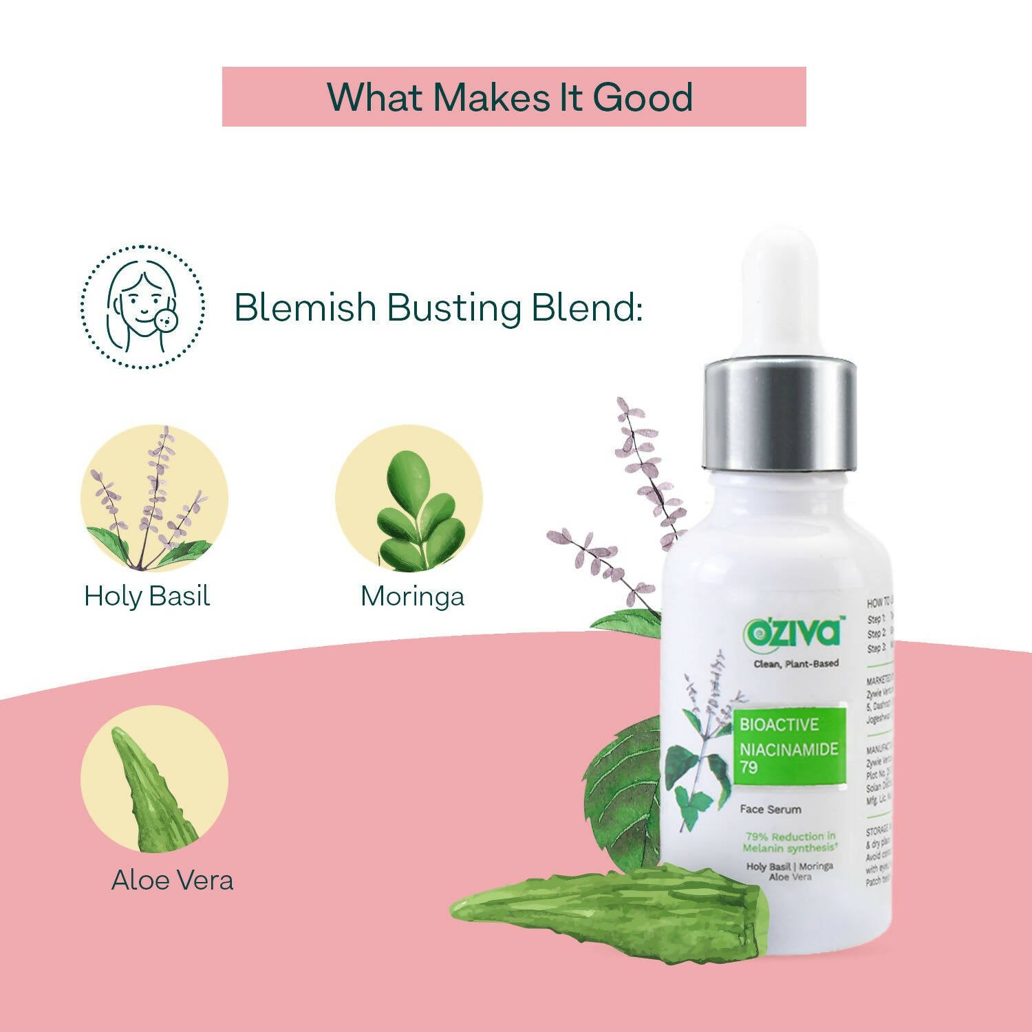 OZiva Bioactive Niacinamide 79 Face Serum - Swadesiicart