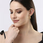 NVR Women Gold-Polished Alloy Circular-Shaped Half Hoop Earrings - NR Retail-NVR