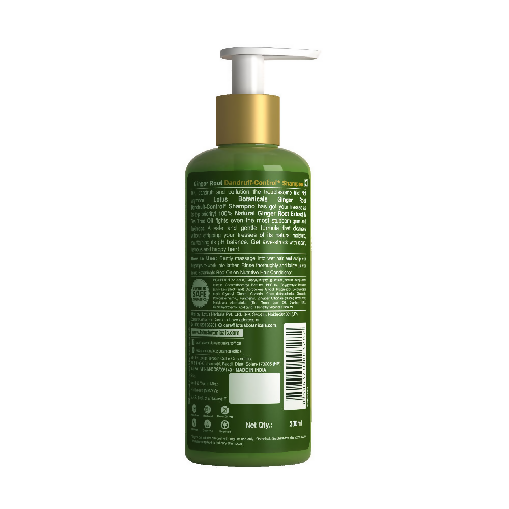 Lotus Botanicals Ginger Root Dandruff-control Shampoo | Swadesiicart