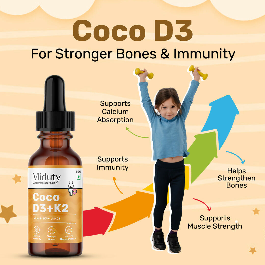 Miduty by Palak Notes Coco D3+K2 Drops For Kids & Babies - Swadesiicart