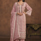 Blush Pink Soft Organza Embroidered Festive Salwar Suit - Emponline | Swadesiicart
