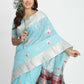Shree Shyam Fashion Linen Cotton Sky Blue Saree