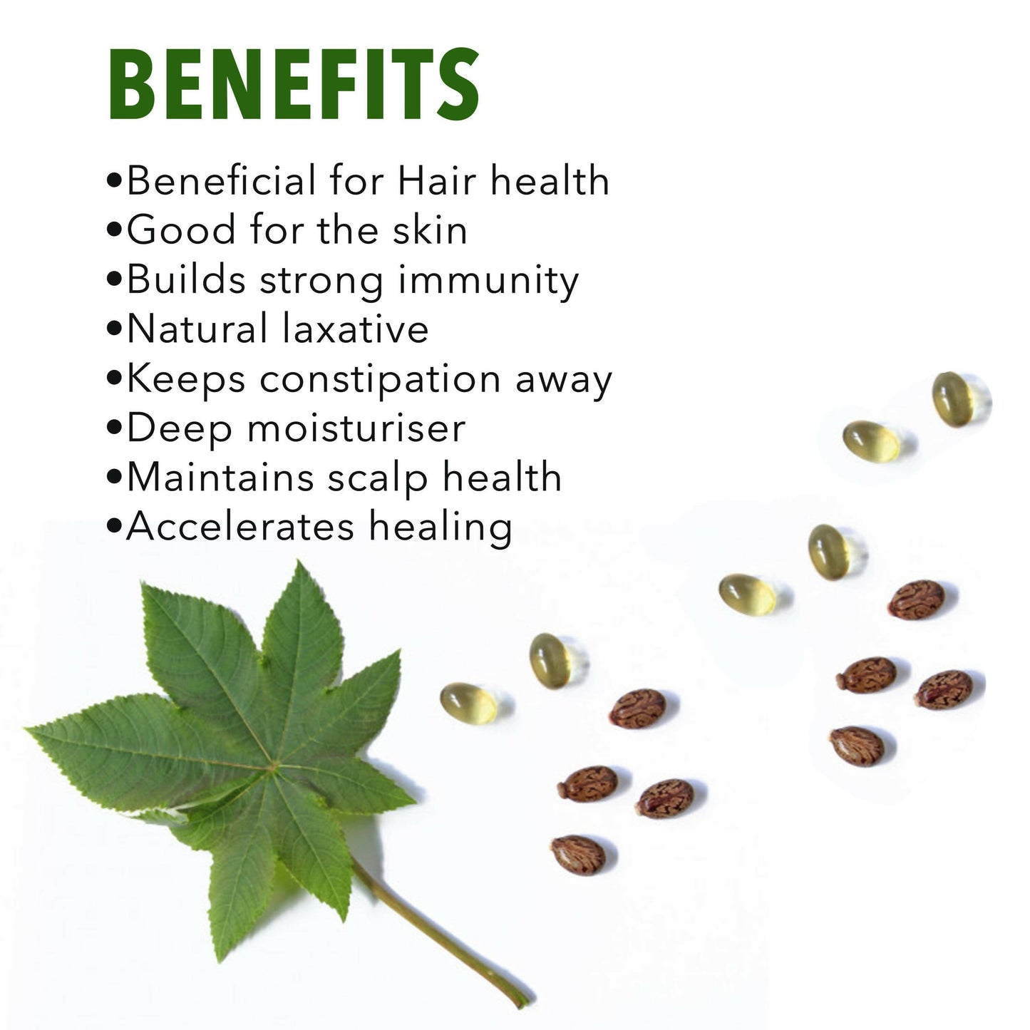 Nutriorg Castor Oil Soft Gel Capsules - Swadesiicart