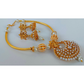 White Kemp Ganesh Temple Neckalce Set - Swadesiicart
