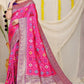 Jyoti Fashion Women's Rani Pink Patola Silk Zari Woven Saree with Blouse | Swadesiicart