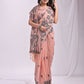 Shree Shyam Fashion Kashira Peach Linen Cotton Saree