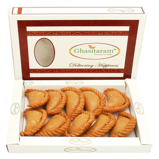 Ghasitaram Holi Sweets - Dry Sweet Wheat Gujiya | Swadesiicart