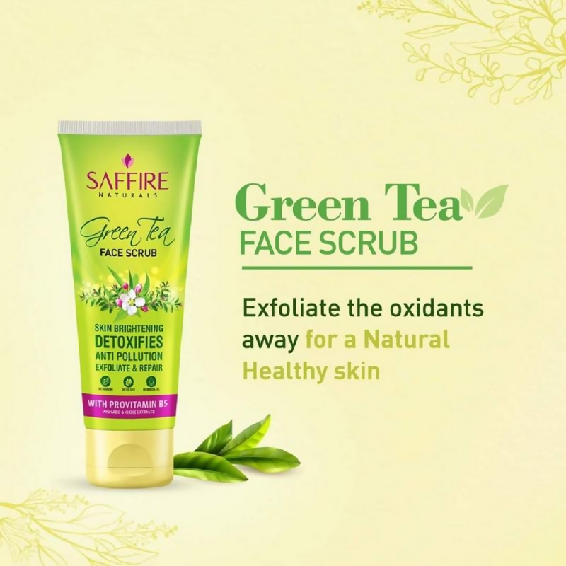 Saffire Naturals Green Tea Scrub With Provitamin B5 - Swadesiicart