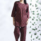 Breathables Butta Print Cotton Co-Ord Set – Wine