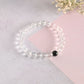 NVR Men & Women Transparent & White & Black Marbel Crystal Elasticated Bracelet - Swadesiicart
