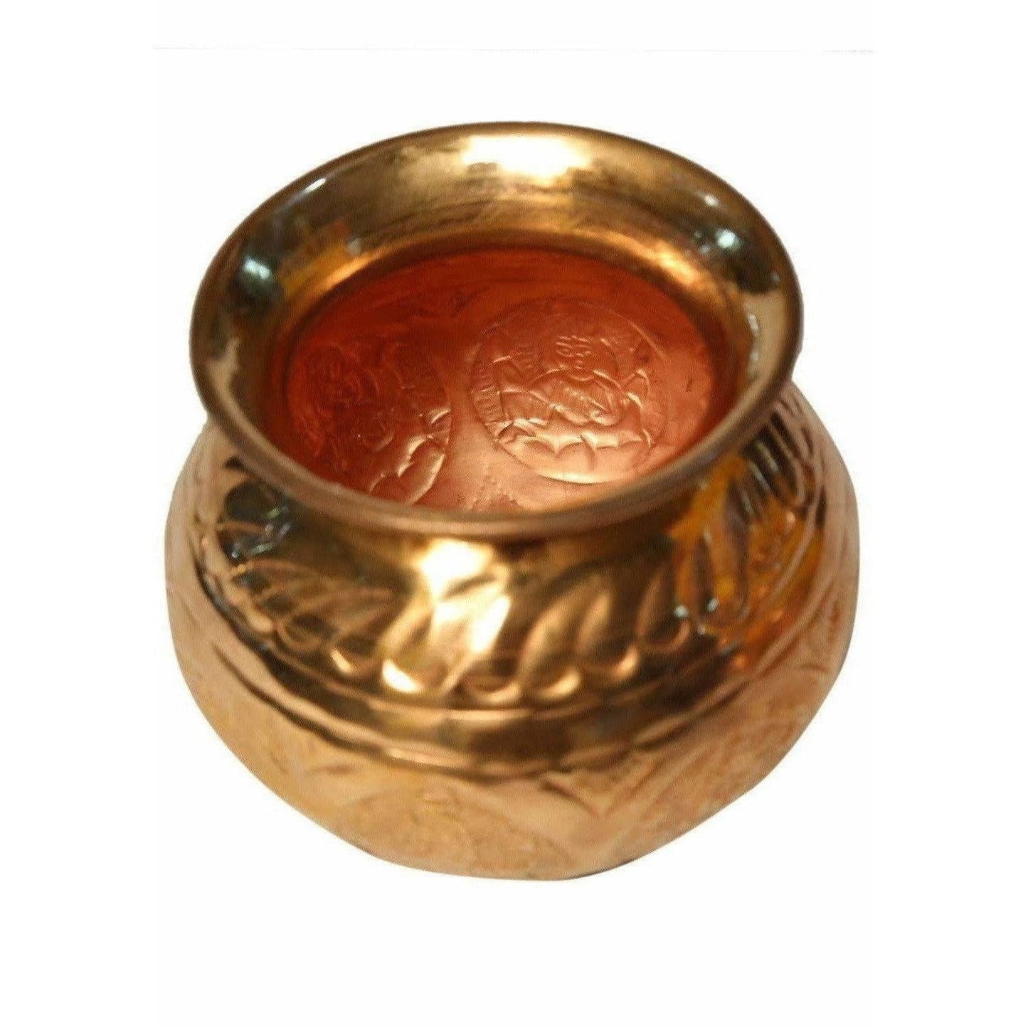 Pooja-8 Faces Globular Lakshmi Kalash (Medium size) / Ashtalakshmi Kalasam (Medium Size) - Swadesiicart