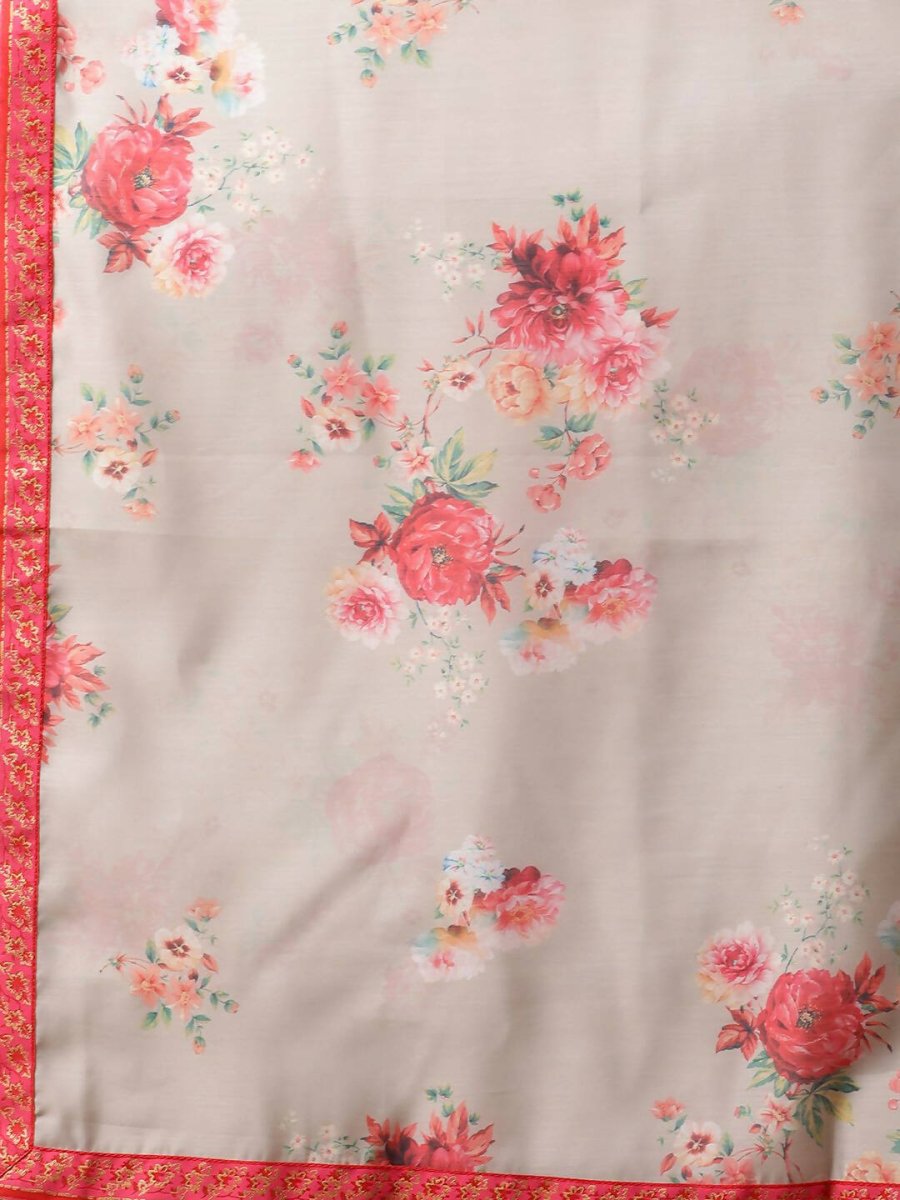 Ahalyaa Womens Chiku Chanderi Printed Kurta Palazzo Set | Swadesiicart