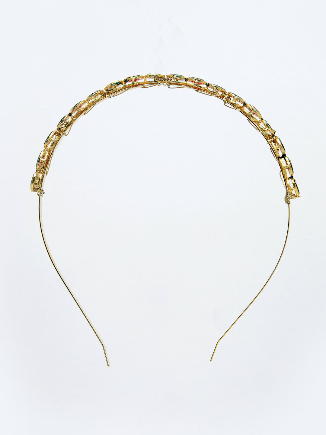 NVR Women's Multi colour Kundan Gold-Polished Embellished Hairband - Swadesiicart