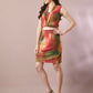 Myshka Women's Multi Printed Shawl Neck Party Top With Skirt Co-ord set - Swadesiicart