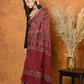 Very Much Indian Pure Kota Cotton Handblock Printed Saree - Red | Swadesiicart