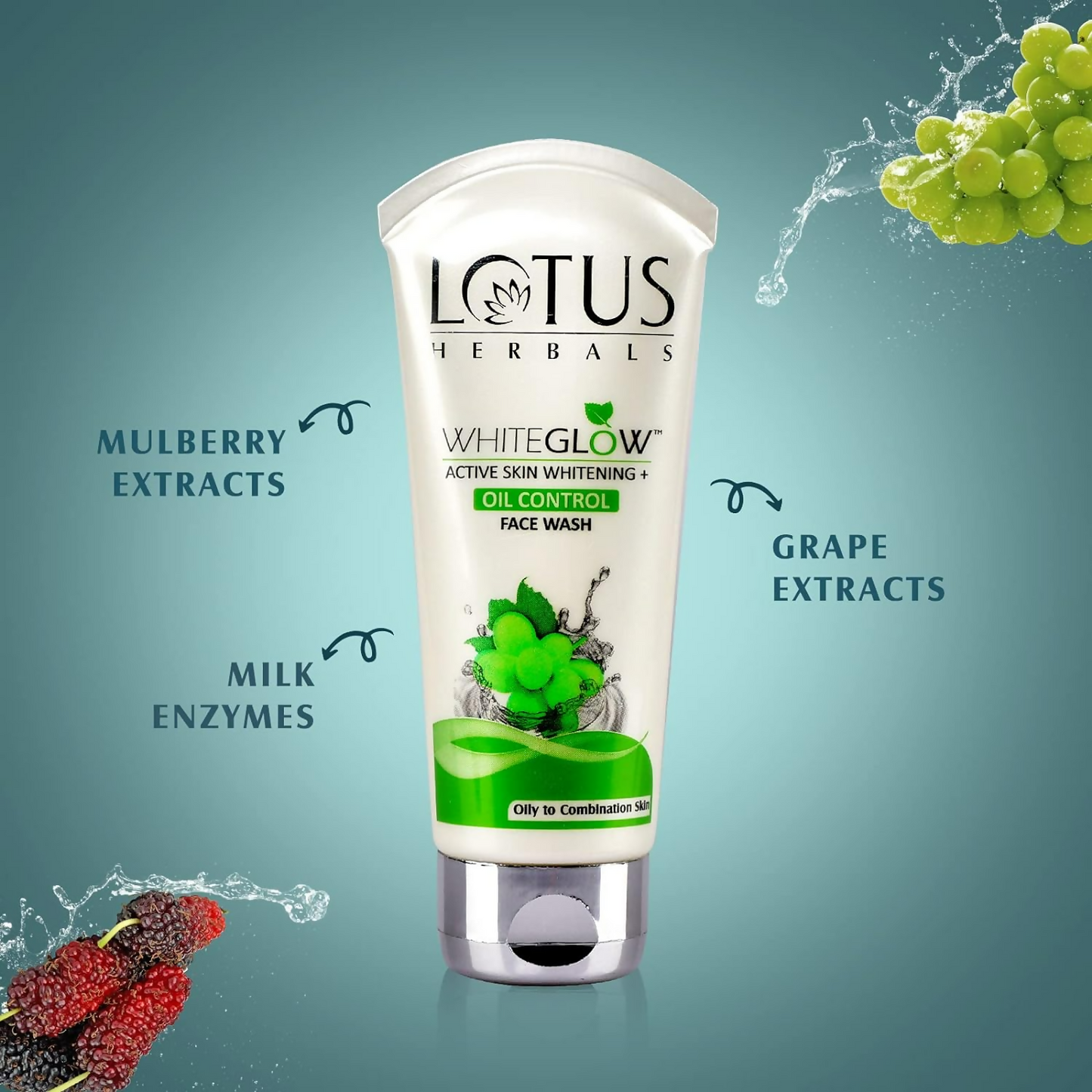 Lotus Herbals White Glow Active Skin Whitening & Oil Control Facewash - Swadesiicart