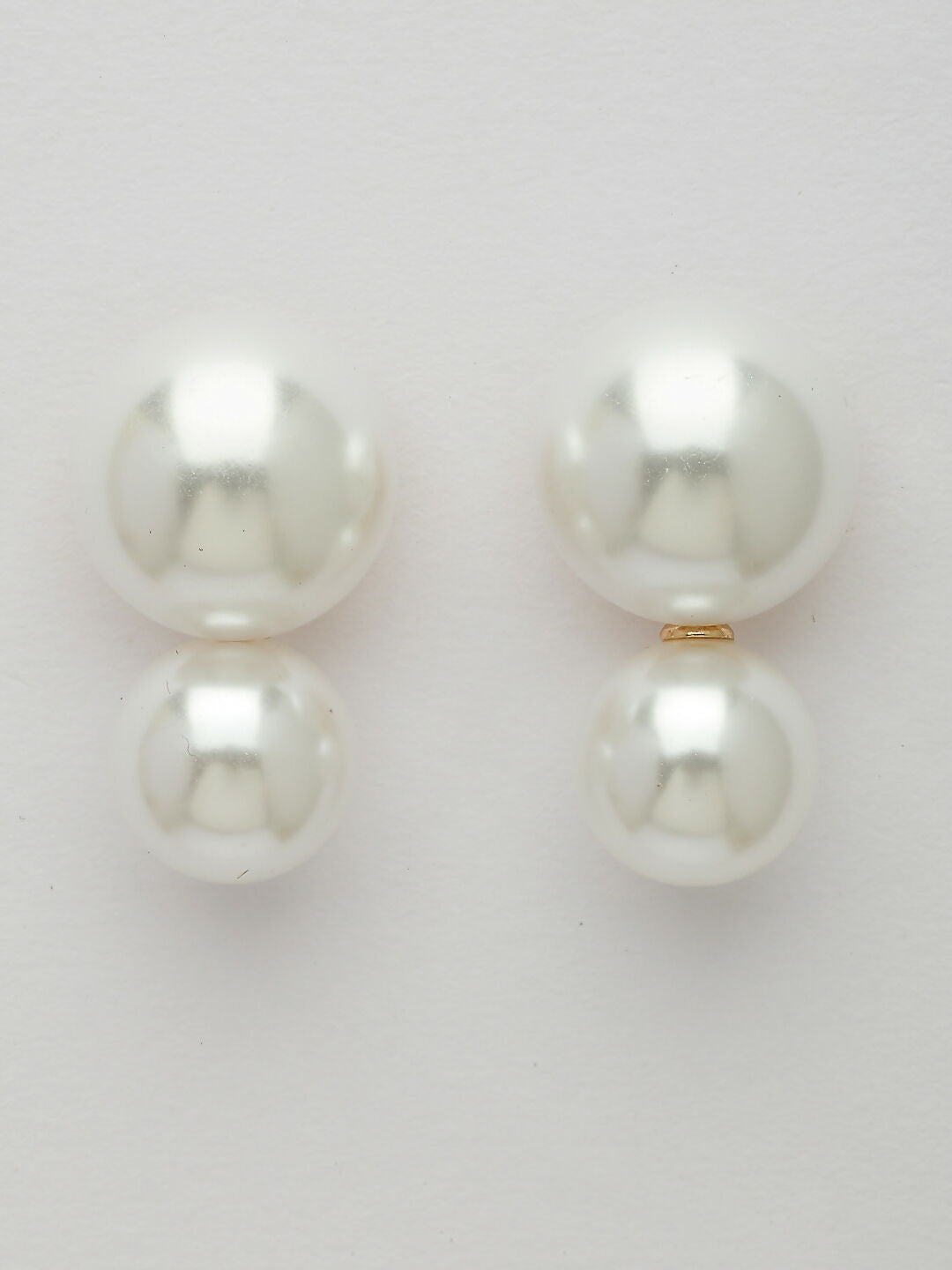 NVR Women's White Pearl Gold-Polished Circular Drop Earring | Swadesiicart