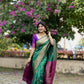 Vishnu Weaves Women's Green Banarasi Silk Saree with Blouse - Swadesiicart
