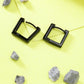 NVR Men's Set of 3 Multicolor Rhodium-Plated Geometric Shape Stainless Steel Hoop Earrings - Swadesiicart