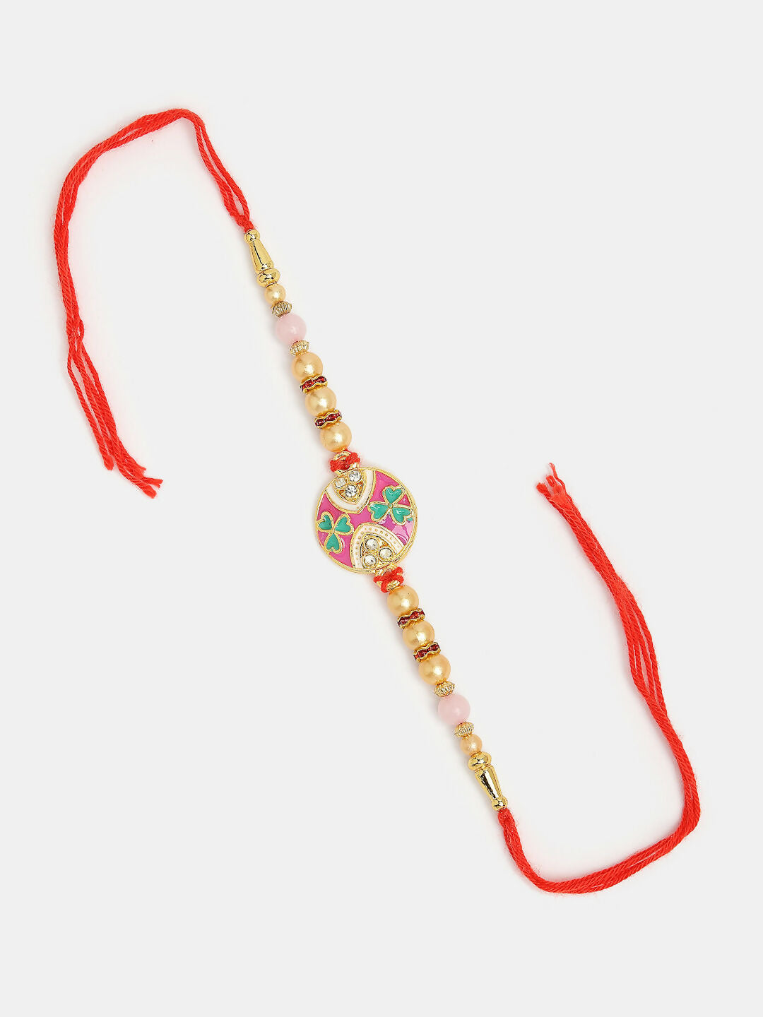 NVR Women & Men Set of 2 Multicolor Artificial beads Bhaiya Bhabhi Rakhi With Roli Chawal | Swadesiicart