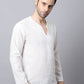 Even Apparels White Pure Cotton Round Neck Slit Kurta | Swadesiicart