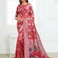 Shree Shyam Fashion Linen Cotton Rust Saree