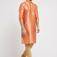 Ethnic India Orange Men's Kurta Bandhani Polyester | Swadesiicart