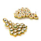 Gold-Polished Maharani Kundan Neckpiece With Earrings And Maang Tikka - Ruby Raang - Swadesiicart