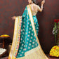 Lorenvalley Fashion Teal Organza Silk Woven Design with Meenakari Weaving Saree - Swadesiicart