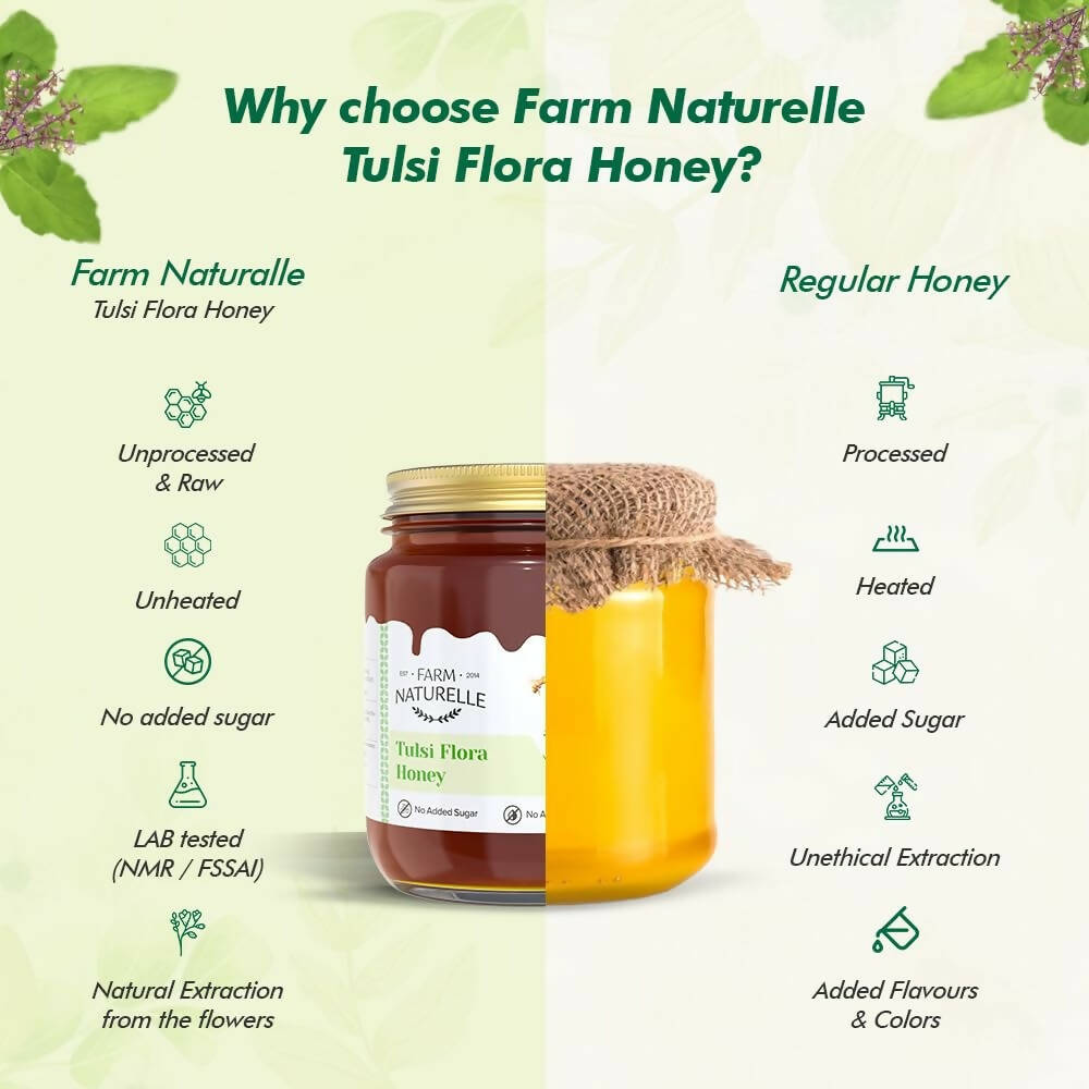 Farm Naturelle Vana Tulsi Honey Forest Flower Honey - Swadesiicart