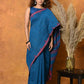 Very Much Indian Handloom Pure Cotton Saree With Sleek Border - Daisy Blue | Swadesiicart