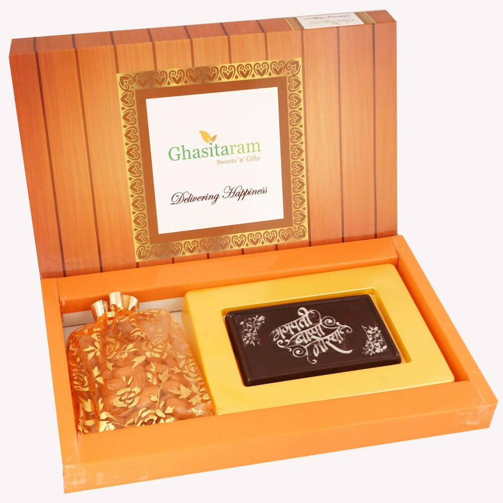 Ghasitaram Ganpati Chocolate Bark and Almonds | Swadesiicart