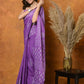 Very Much Indian Handblock Printed Cotton Saree With Natural Dyes - Purple | Swadesiicart