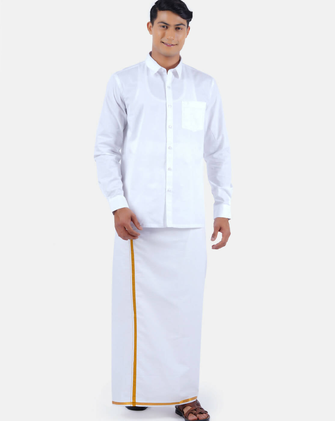 Ramraj Cotton Mens 100 % Cotton Viceroy Full Sleeve White Shirt | Swadesiicart