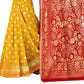 Vamika Mustard Weaving Banarasi Jacquard Saree | Swadesiicart