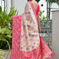 Vishnu Weaves Women's Pink Banarasi Silk Patola Zari Woven Saree with Blouse - Swadesiicart