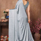 Aafreen Partywear Designer Grey Rangoli Silk Fancy Saree