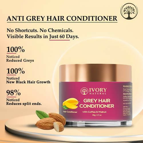 Ivory Natural Grey Hair Conditioner For Early Of Greying, Strengthens Hair | Swadesiicart