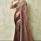 Brown Silk Plain Saree with Blouse Piece - Purvi