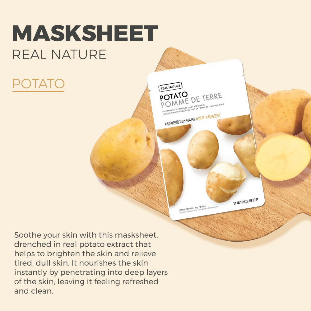 The Face Shop Real Nature Potato Face Mask - Korean Skincare - Swadesiicart